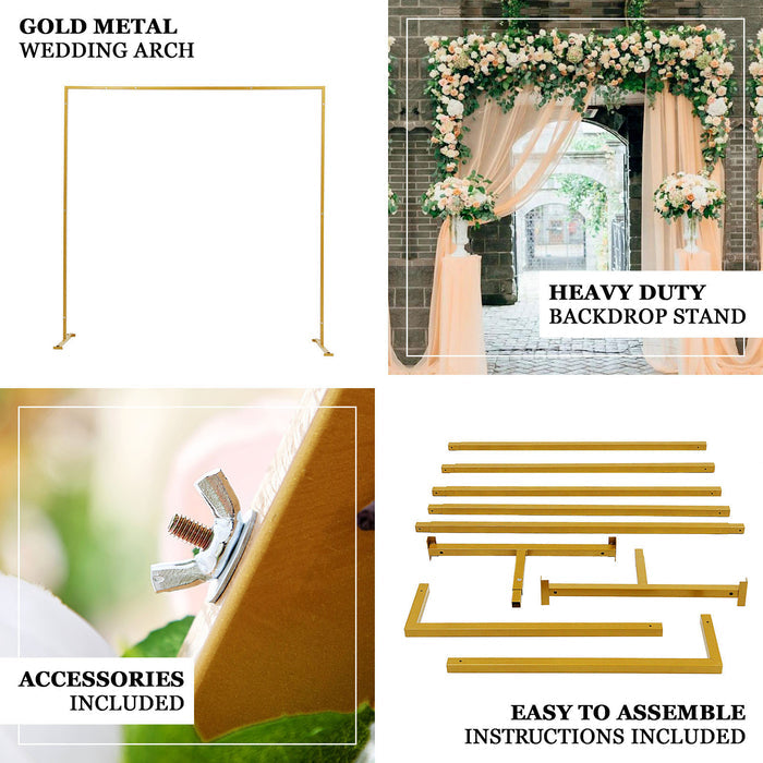 8ft Heavy Duty Metal Square Wedding Arch Photography Backdrop Stand