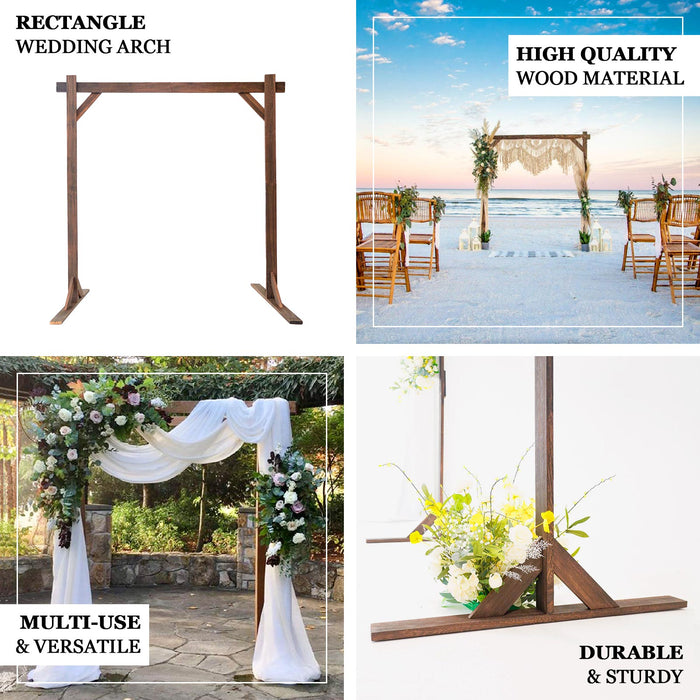 7ft Heavy Duty Wooden Square Wedding Arch Photography Backdrop Stand