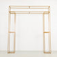 Heavy Duty Gold Metal 3D Rectangular Wedding Arch, 8ft Floral Balloon Frame Backdrop Stand