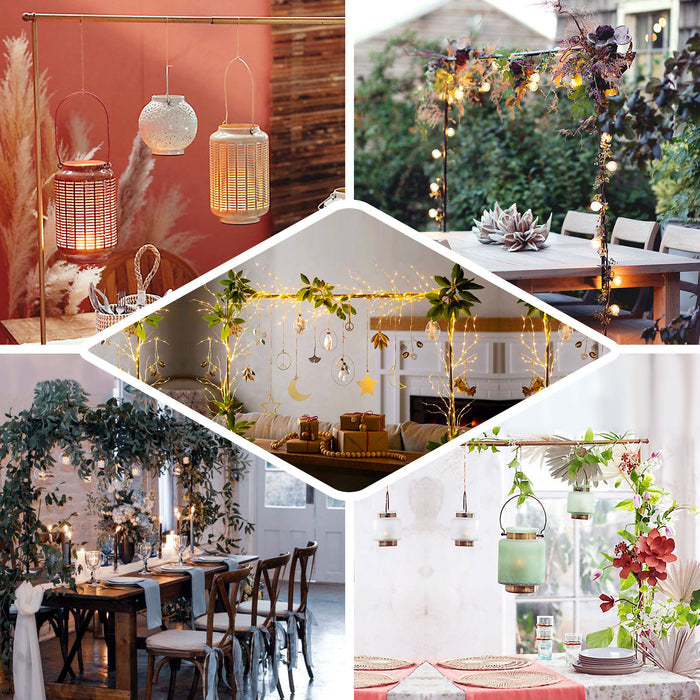 42" Tall Gold Adjustable Over The Table Metal Flower Arch Rod Stand