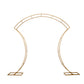 Gold double-curved metal arch frame for backdrop and floral displays.