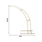 8ft Gold Metal Half Crescent Moon Wedding Arch, Curved Design Flower Balloon Frame