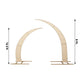 Set of 2 Beige Spandex Half Crescent Moon Backdrop Stand Covers, Custom Fitted Wedding Arch Cover for Curved Arbor Flower Balloon Frame