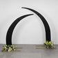 Set of 2 Black Spandex Half Crescent Moon Backdrop Stand Covers, Custom Fitted Wedding Arch Cover for Curved Arbor Flower Balloon Frame