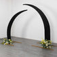 Set of 2 Black Spandex Half Crescent Moon Backdrop Stand Covers, Custom Fitted Wedding Arch Cover for Curved Arbor Flower Balloon Frame