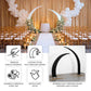 Dusty rose spandex half crescent moon backdrop stand covers for wedding decor.