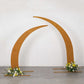 Set of 2 Gold Spandex Half Crescent Moon Backdrop Stand Covers, Custom Fitted Wedding Arch Cover for Curved Arbor Flower Balloon Frame