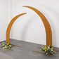 Set of 2 Gold Spandex Half Crescent Moon Backdrop Stand Covers, Custom Fitted Wedding Arch Cover for Curved Arbor Flower Balloon Frame