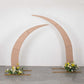 Set of 2 Nude Spandex Half Crescent Moon Backdrop Stand Covers, Custom Fitted Wedding Arch Cover for Curved Arbor Flower Balloon Frame