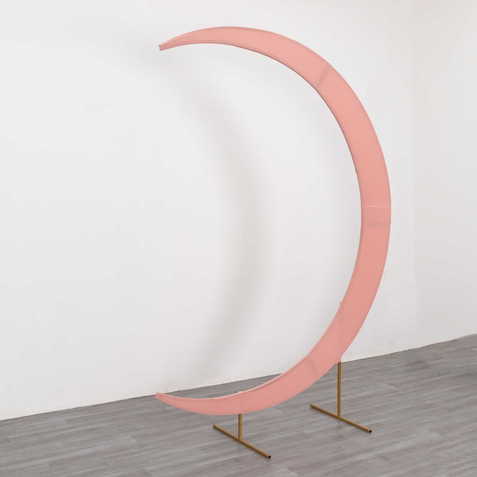 Dusty rose crescent moon wedding arch cover for events and decor.