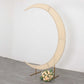 7.5ft Beige Spandex Crescent Moon Wedding Arch Cover, Custom Fitted Chiara Backdrop Stand Cover