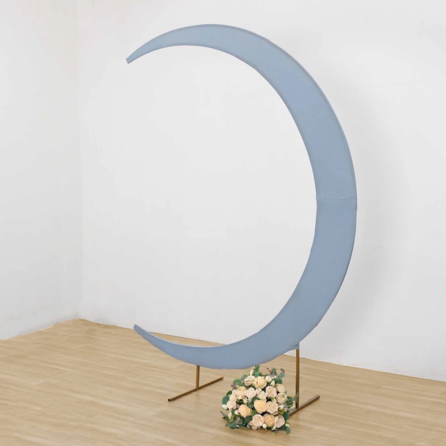 7.5ft Dusty Blue Spandex Crescent Moon Wedding Arch Cover