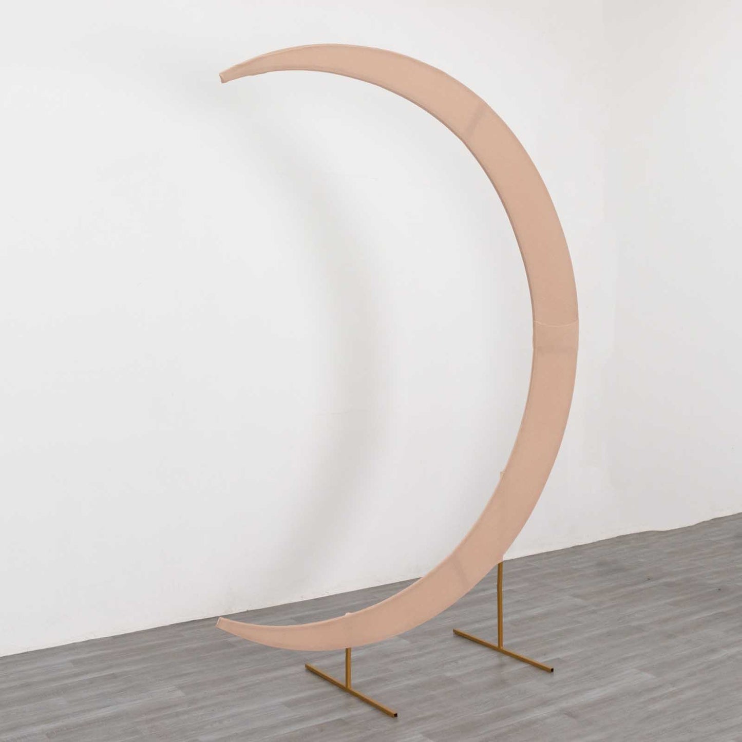 7.5ft Nude Spandex Crescent Moon Wedding Arch Cover, Custom Fitted Chiara Backdrop Stand Cover