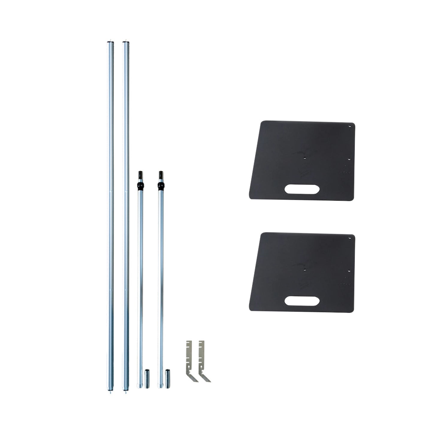 Adjustable Pipe and Drape Backdrop Stand with Double Cross Bars, Silver Aluminum Frame Support System 12ft x 12ft with Heavy Steel Bases