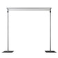Adjustable Pipe and Drape Backdrop Stand with Double Cross Bars, Silver Aluminum Frame Support System 12ft x 12ft with Heavy Steel Bases