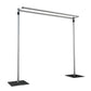 Adjustable Pipe and Drape Backdrop Stand with Double Cross Bars, Silver Aluminum Frame Support System 12ft x 12ft with Heavy Steel Bases