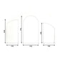 Set of 3 Aluminum Chiara Arch Backdrop Stands Silver – Round Top & Half Moon Frame for Wedding & Eve