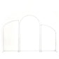 Set of 3 Aluminum Chiara Arch Backdrop Stands Silver – Round Top & Half Moon Frame for Wedding & Eve