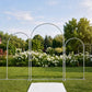 Set of 3 Aluminum Chiara Arch Backdrop Stands Silver – Round Top & Half Moon Frame for Wedding & Eve
