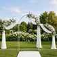 Set of 3 Aluminum Chiara Arch Backdrop Stands Silver – Round Top & Half Moon Frame for Wedding & Eve