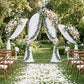 Set of 3 Aluminum Chiara Arch Backdrop Stands Silver – Round Top & Half Moon Frame for Wedding & Eve