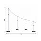 11ft x 8ft Curved Wave Wedding Arch Stand, Heavy Duty Silver Aluminum Alloy Backdrop Frame with 4 Ad