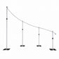 11ft x 8ft Curved Wave Wedding Arch Stand, Heavy Duty Silver Aluminum Alloy Backdrop Frame with 4 Ad