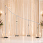 11ft x 8ft Curved Wave Wedding Arch Stand, Heavy Duty Silver Aluminum Alloy Backdrop Frame with 4 Ad