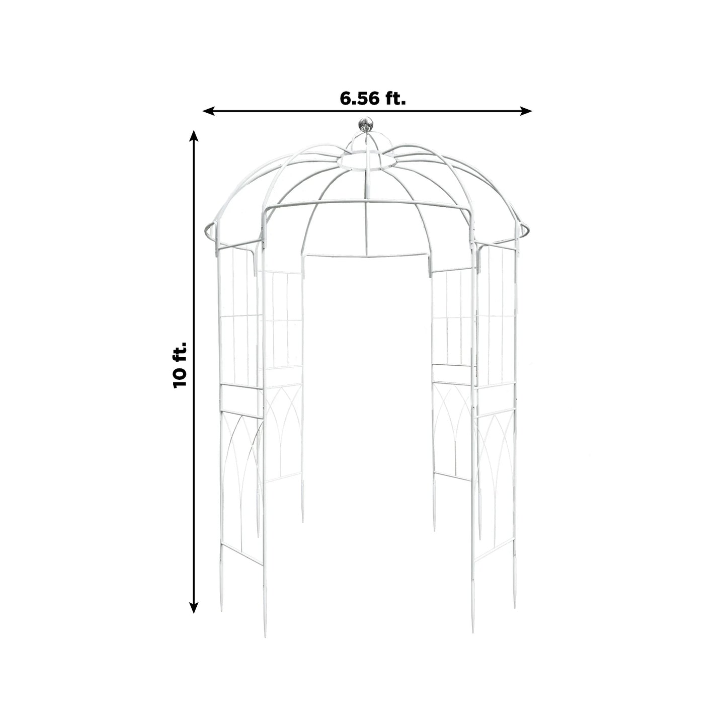 10ft White Metal Birdcage Ceremony Arch – Garden Gazebo Pergola Arbor Trellis for Outdoor Weddings, Vines & Flowers