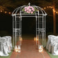 10ft White Metal Birdcage Ceremony Arch – Garden Gazebo Pergola Arbor Trellis for Outdoor Weddings, Vines & Flowers