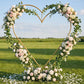 7ft Gold Double Heart Backdrop Stand – Metal Wedding Arch Frame for Balloons, Flowers & Event Décor