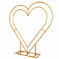 7ft Gold Double Heart Backdrop Stand – Metal Wedding Arch Frame for Balloons, Flowers & Event Décor