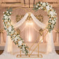 7ft Gold Double Heart Backdrop Stand – Metal Wedding Arch Frame for Balloons, Flowers & Event Décor