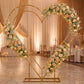 7ft Gold Double Heart Backdrop Stand – Metal Wedding Arch Frame for Balloons, Flowers & Event Décor