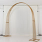 8ft Gold Metal Dome Wedding Arch, Heavy-Duty Backdrop Stand 3D Floral Balloon Frame