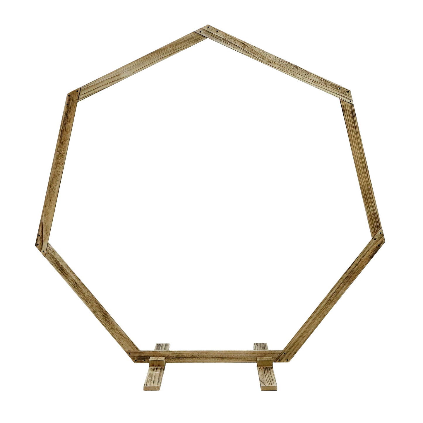 7ft Wooden Wedding Arch, Heptagonal Rustic Photography Backdrop Stand