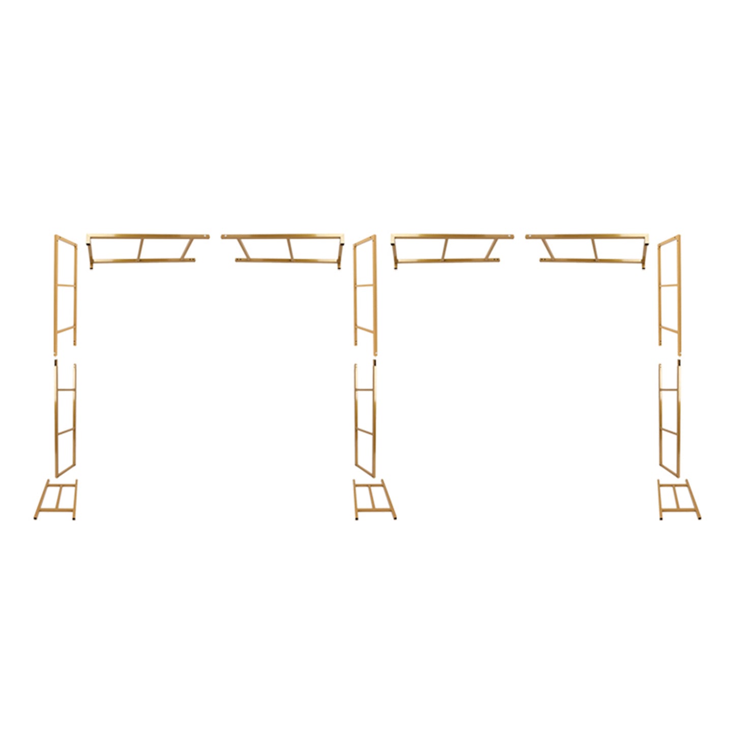 6ftx12ft Gold Rectangular Arbor - Freestanding 6' High Over the Table Stand, Backdrop Stand with Double Frame for Floral Balloon Décor