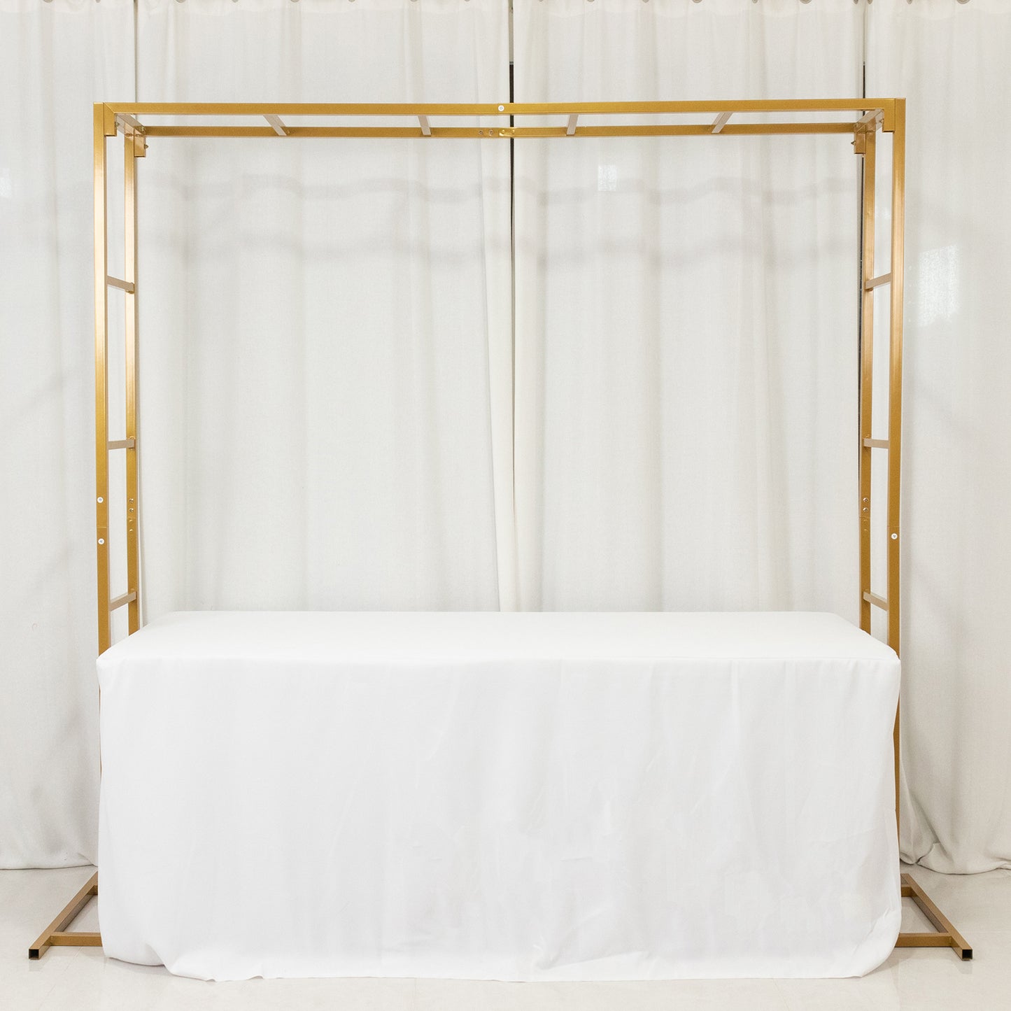 6ftx6ft Gold Square Arbor - Freestanding 6' High Over the Table Stand, Backdrop Stand with Double Frame for Floral Balloon Décor