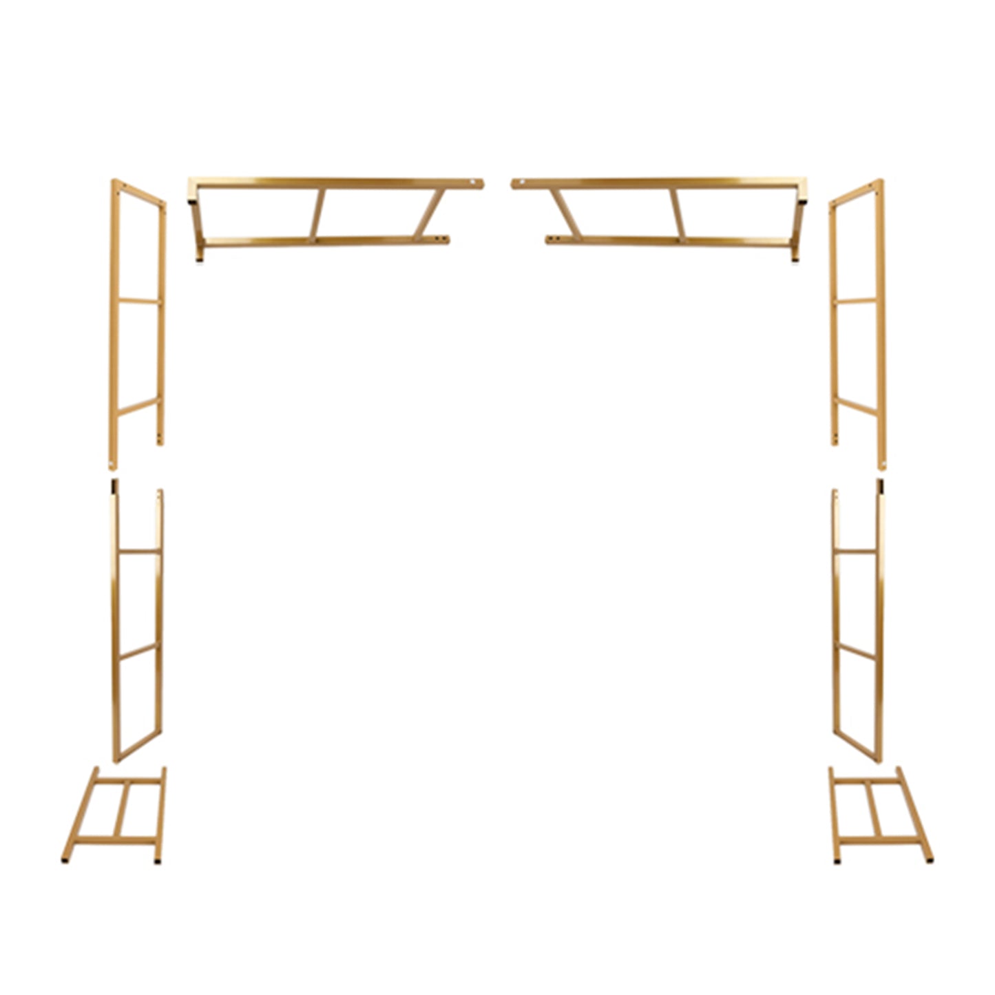 6ftx6ft Gold Square Arbor - Freestanding 6' High Over the Table Stand, Backdrop Stand with Double Frame for Floral Balloon Décor