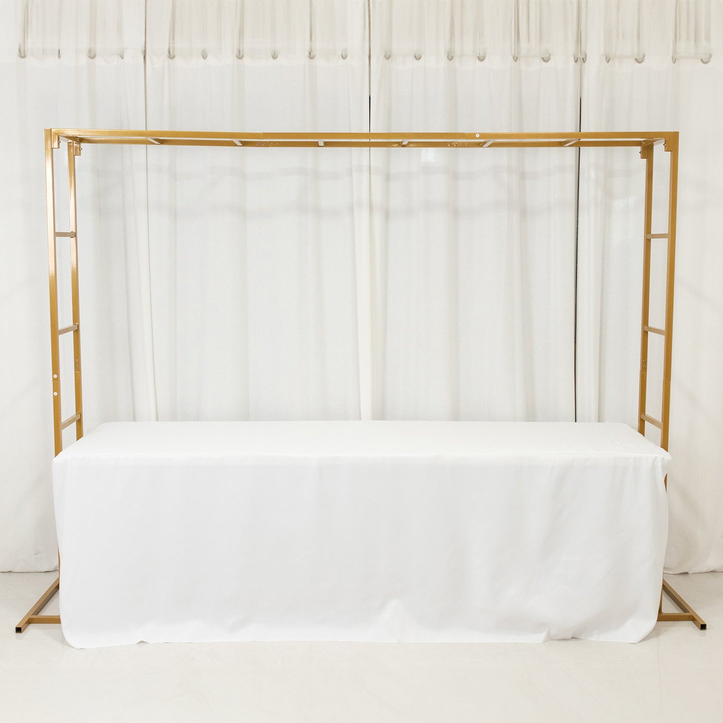 6ftx8ft Gold Rectangular Arbor - Freestanding 6' High Over the Table Stand, Backdrop Stand with Double Frame for Floral Balloon Décor
