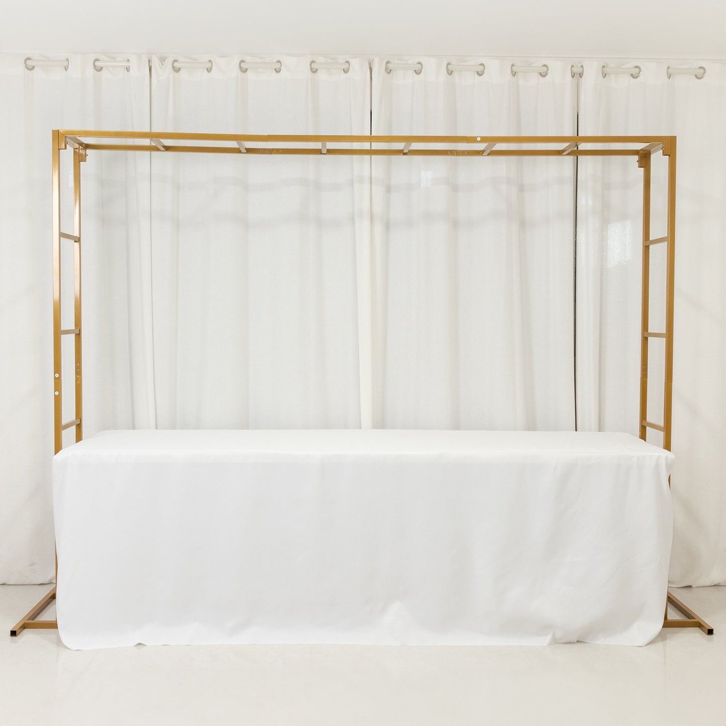 6ftx8ft Gold Rectangular Arbor - Freestanding 6' High Over the Table Stand, Backdrop Stand with Double Frame for Floral Balloon Décor