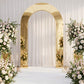 7.8ft Gold Mirror Finish Wedding Arch Backdrop Stand, Round Top Design with PVC Board Frame - Ceremo