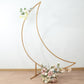 6.5ft Gold Metal Crescent Moon Wedding Arch Backdrop Stand, Curved Arbor Floral Balloon Frame with Sturdy Base