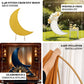 Gold spandex crescent moon backdrop stand cover for weddings.