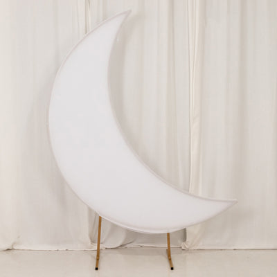 Exquisite White Spandex Crescent Moon Arch Cover