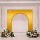 7ft Gold Metallic Spandex Backdrop Stand Cover for Arc de Triomphe Stand, Stretch Fitted Floral Ball