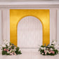 7ft Gold Metallic Spandex Backdrop Stand Cover for Arc de Triomphe Stand, Stretch Fitted Floral Ball
