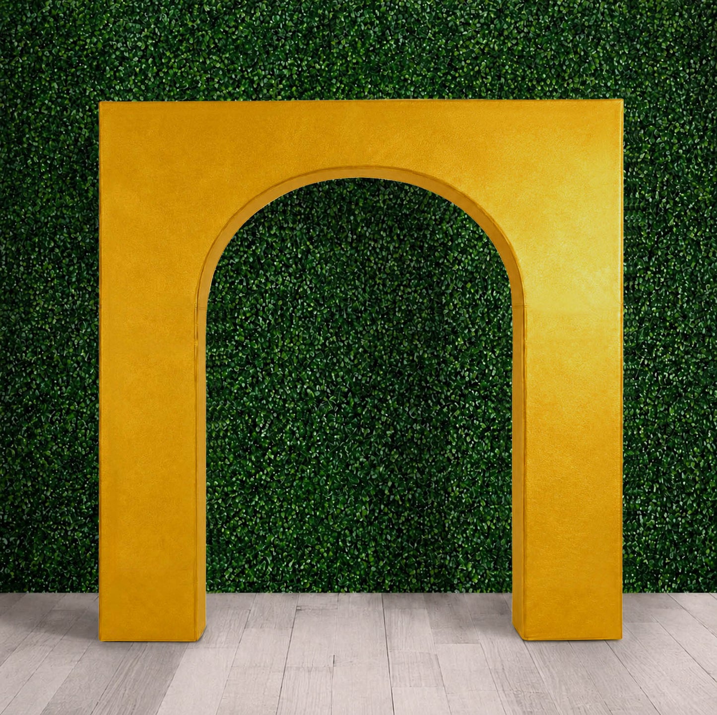 7ft Gold Metallic Spandex Backdrop Stand Cover for Arc de Triomphe Stand, Stretch Fitted Floral Ball