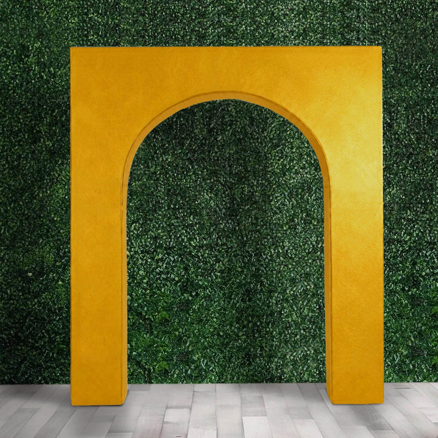7ft Gold Metallic Spandex Backdrop Stand Cover for Arc de Triomphe Stand, Stretch Fitted Floral Ball