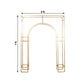 8ft Heavy Duty Gold Metal Rectangular Wedding Arch in Arc de Triomphe Style, 3D Floral Balloon Frame Backdrop Stand